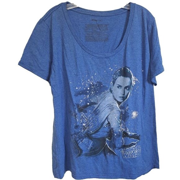Disney Store Women's 2XL Blue Short Sleeve T-Shirt Star Wars The Force Awakens - Picture 2 of 4